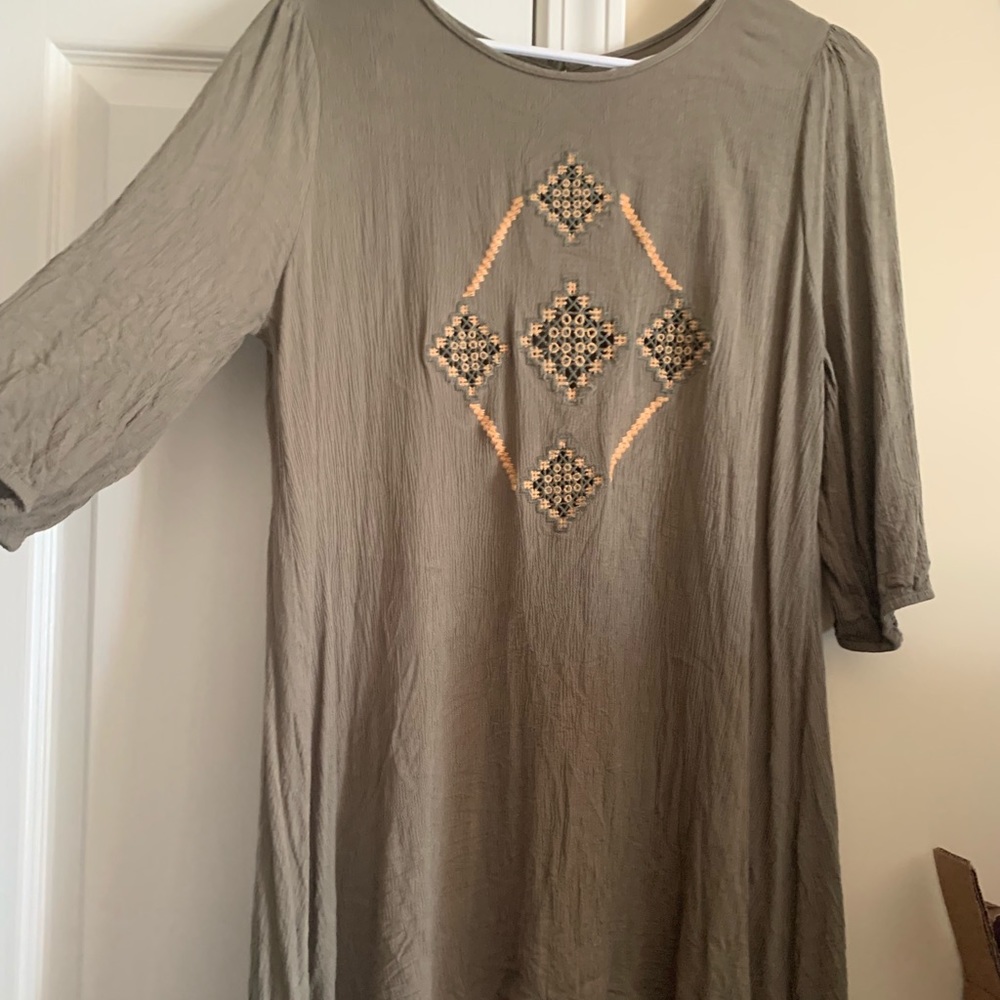 Green Dress with fringe detail